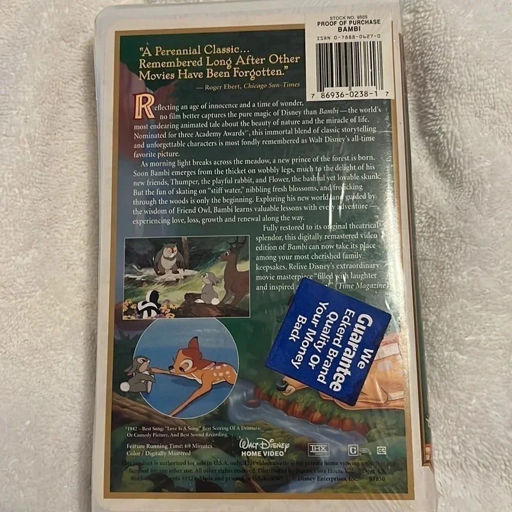 VHS Disney 55th anniversary family movie still in plastic Bambi - Picture 2 of 2
